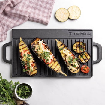 Chapa Retangular Tramontina Em Ferro Fundido Com Acabamento Pre-Seasoned 37 cm 2,3 L 28764037