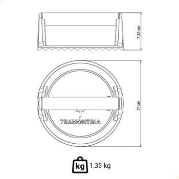 Prensador Para Hambúrguer Fargo Tramontina Em Ferro Fundido Acabamento Pre-seasoned 17 cm 28767017