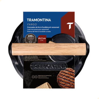 Prensador Para Hambúrguer Fargo Tramontina Em Ferro Fundido Acabamento Pre-seasoned 17 cm 28767017