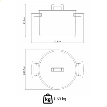 Caldeirão Tramontina Brava Aço Inox Fundo Triplo Tampa Plana 24 cm 7,7 L 62405240