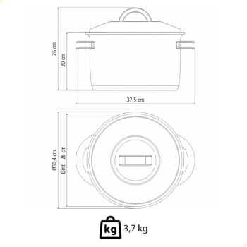 Caldeirão Tramontina Solar em Aço Inox Fundo Triplo com Tampa e Alças 28 cm 11,9 L 62505280