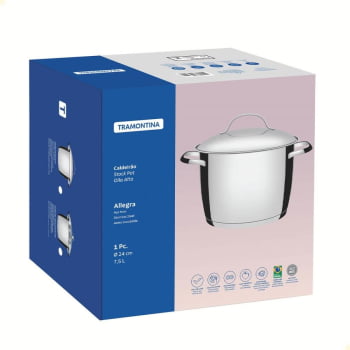 Caldeirão Tramontina Allegra em Aço Inox com Fundo Triplo 24 cm 7,5 L 62655240