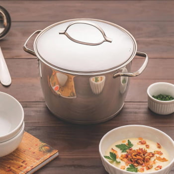 Caldeirão Tramontina Allegra em Aço Inox com Fundo Triplo 24 cm 7,5 L 62655240