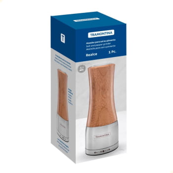 Moedor Tramontina Realce Sal ou Pimenta em Bambú e Aço Inox com Moinho em Cerâmica 61652000