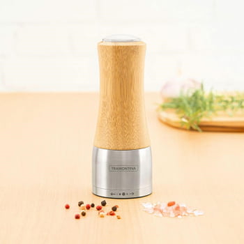 Moedor Tramontina Realce Sal ou Pimenta em Bambú e Aço Inox com Moinho em Cerâmica 61652000