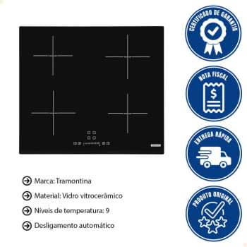 Cooktop Tramontina  Indução Square Slider B 4EI 60 220v 94751221