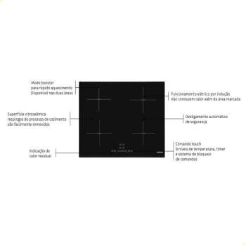 Cooktop Tramontina  Indução Square Slider B 4EI 60 220v 94751221