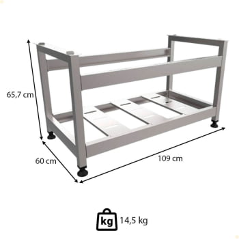 Cavalete Mesa Bancada Venancio Aço Inox para Chapas de 120cm da Linha Prime PCE120A 33709