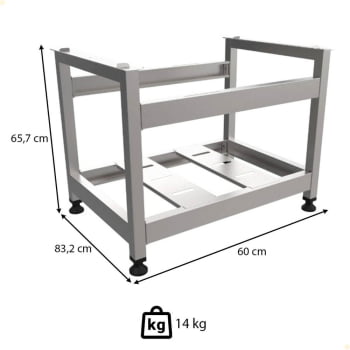Cavalete Mesa Bancada Venancio Aço Inox para Chapas de 60cm da Linha Prime PCE060A 33707