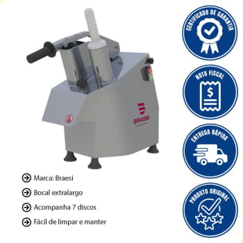 Processador de Alimentos Braesi Bivolt com 7 Discos de Corte BPA-07 P47533