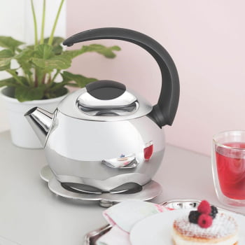 Chaleira Tramontina em Aço Inox Cabo Preto 18 cm 2,2 L 61482183