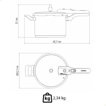 Panela de Pressão Tramontina Brava em Aço Inox com Fundo Triplo 20 cm 4,5 L 62416200