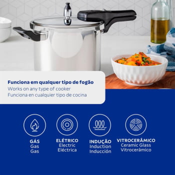 Panela de Pressão Tramontina Brava em Aço Inox com Fundo Triplo 20 cm 4,5 L 62416200