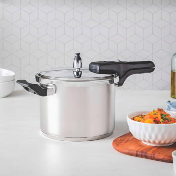 Panela de Pressão Tramontina Brava em Aço Inox com Fundo Triplo 20 cm 4,5 L 62416200