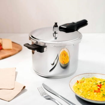 Panela de Pressão Tramontina Brava em Aço Inox com Fundo Triplo 20 cm 4,5 L 62416200