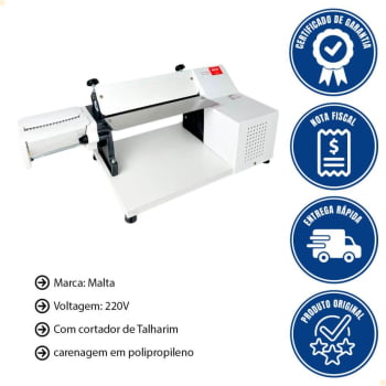 Cilindro Laminador Elétrico Malta 220v 28 Cm Com Cortador de Talharim Branco 3127000