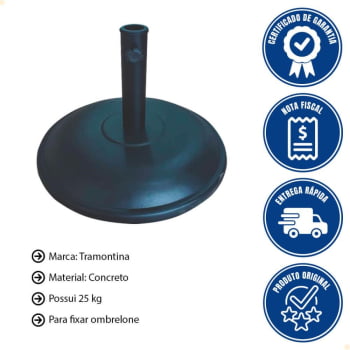 Base para Ombrelone Tramontina em Concreto 25 kg para Ombrelones 14999010