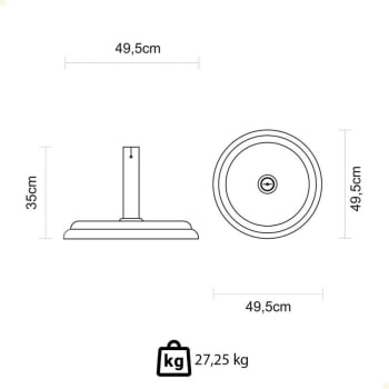 Base para Ombrelone Tramontina em Concreto 25 kg para Ombrelones 14999010