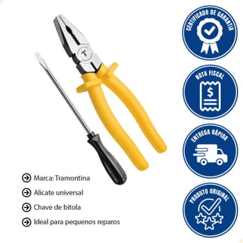 Kit Tramontina Alicate 8" e Chave Fenda 1/8x3 43408048