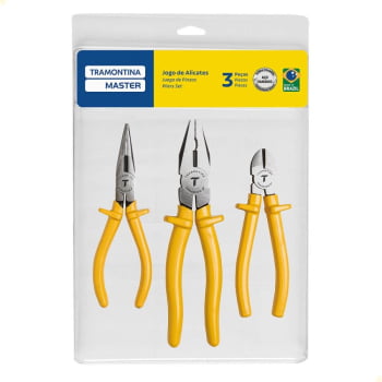 Kit de Ferramentas Tramontina com Alicate de Bico 6  Alicate Universal 8 e Alicate Corte Diagonal 6 