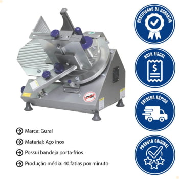 Cortador Fatiador de Frios Automatico Gural Modelo AXT-30I Bivolt C008