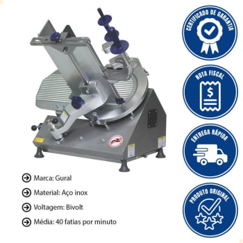 Cortador Fatiador de Frios Automatico Gural Modelo AXT-33I Bivolt C009