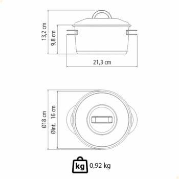Caçarola Tramontina Solar Funda em Aço Inox Fundo Triplo com Tampa e Alças 16 cm 1,8 L 62504160