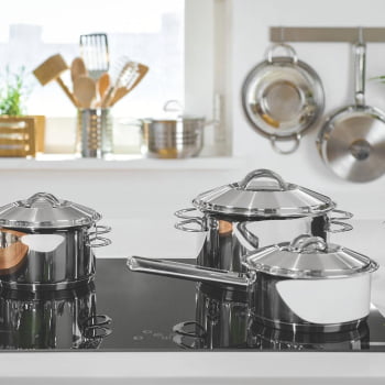 Caçarola Tramontina Solar Funda em Aço Inox Fundo Triplo com Tampa e Alças 16 cm 1,8 L 62504160