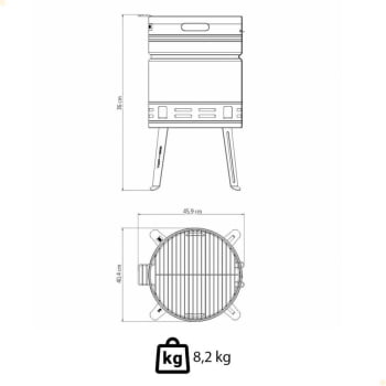 Churrasqueira a Carvão Tramontina TCP 400 Aço Inox com Bandeja para Carvão em Aço Esmaltado 26500006