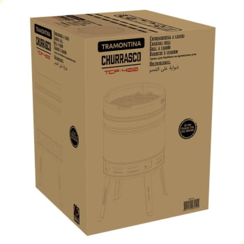 Churrasqueira a Carvão Tramontina TCP 400 Aço Inox com Bandeja para Carvão em Aço Esmaltado 26500006