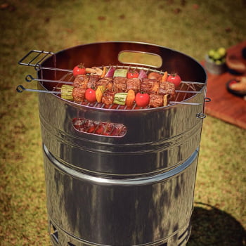 Churrasqueira a Carvão Tramontina TCP 400 Aço Inox com Bandeja para Carvão em Aço Esmaltado 26500006