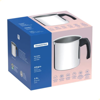 Fervedor Tramontina Allegra em Aço inox e Cabo de Baquelite 12 cm 1,4 L 62934120