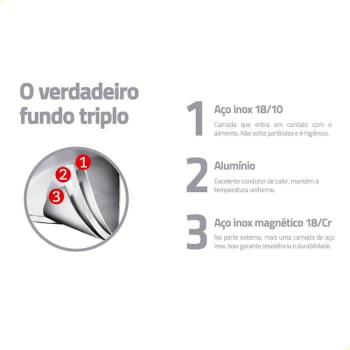 Fervedor Tramontina Solar Silicone em Aço Inox Fundo Triplo com Cabo de Silicone 14 cm 2,0 L 62492140