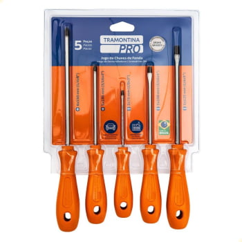 Jogo Chave de Fenda Twister Tramontina PRO 5 Peças Haste em Aço Cromo Vanádio 44130505
