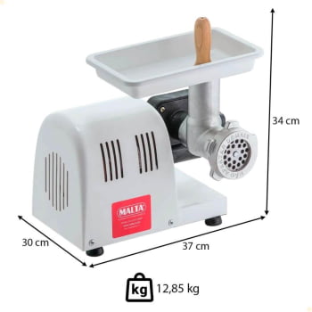Moedor de Carne Malta Eletrico Branco Boca 8 Bivolt 3101026