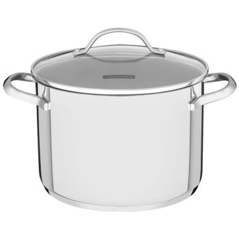 Caldeirão Tramontina Una 20 cm 4,6 L em Aço Inox com Fundo Triplo e Tampa de Vidro 62285200 Caldeirão Tramontina Una 20 cm 4,6 L em Aço Inox com Fundo Triplo e Tampa de Vidro 62285200