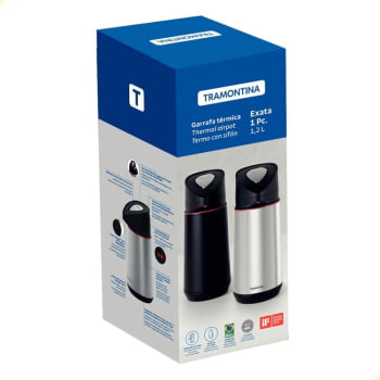 Garrafa Térmica Tramontina Exata em Aço Inox com Ampola de Vidro 1,2 L 61641120