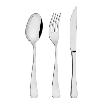 Faqueiro Tramontina Mônaco Aço Inox Facas para Churrasco Forjadas 6mm Alto Brilho 48 Peças 66917144