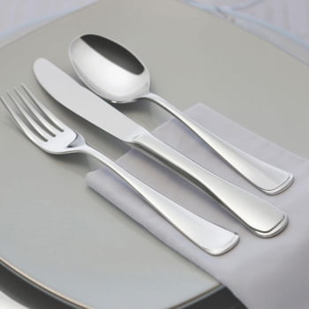 Faqueiro Tramontina Mônaco Aço Inox Facas de Mesa Forj. Brilho e Estojo de Madeira 76 Pçs 66917307