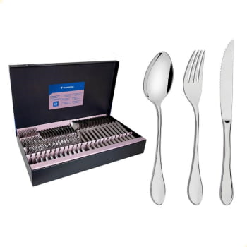 Faqueiro Tramontina Italy Aço Inox Facas para Churrasco Forjadas 6mm Alto Brilho 72 Peças 66932157
