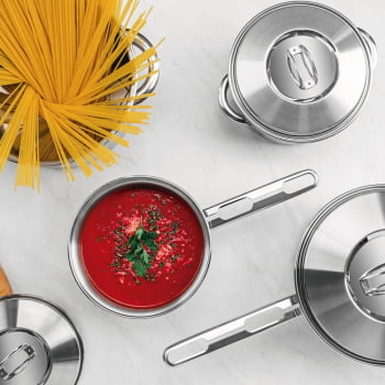 Jogo De Panelas Tramontina Solar Em Aço Inox Com Fundo Triplo 4 Peças 65510760