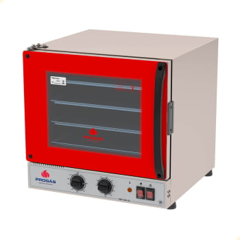 Kit Forno Elétrico Progás Turbo Fast Oven Vermelho PRP-004 G2 127V e Mesa de Suporte P40023