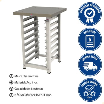 Kit Forno Elétrico Progás Turbo Fast Oven Vermelho 4 Esteiras PRP-004 G2 220V e Suporte Para Forno