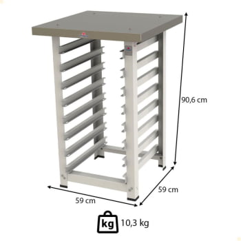 Kit Forno Elétrico Progás Turbo Fast Oven Vermelho 4 Esteiras PRP-004 G2 220V e Suporte Para Forno