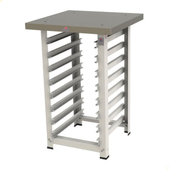 Kit Forno Elétrico Progás Turbo Fast Oven Vermelho 4 Esteiras PRP-004 G2 220V e Suporte Para Forno