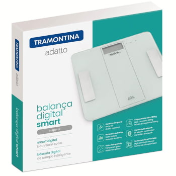 Balança Digital Smart Tramontina Adatto Corporal Vidro p/ Banheiro Capacidade Máxima 180Kg 61101230