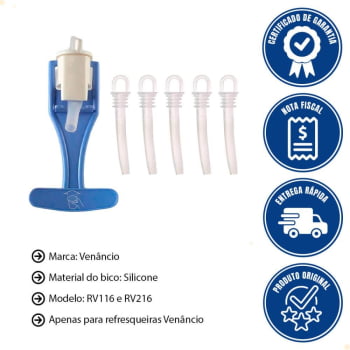 Kit Torneira Completa + 5 Bico de Solicone para Torneira da Refresqueira RV da Venancio BICORV