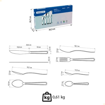 Faqueiro Tramontina Búzios em Aço Inox com Detalhe 24 Peças 23799071
