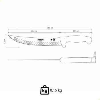 Faca para Carne Butcher com Lâmina em Aço Inox e Cabo em Polipropileno Preto 10" 24658100