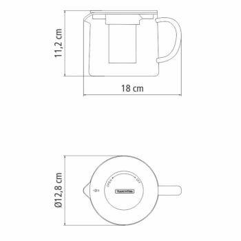 Bule para Chá Tramontina em Vidro e Aço Inox com Infusor 900 ml 61762090